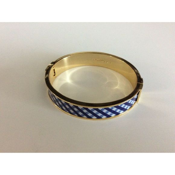 Talbots Gold Blue Magnetic Bangle Hinged Bracelet - Picture 4 of 5